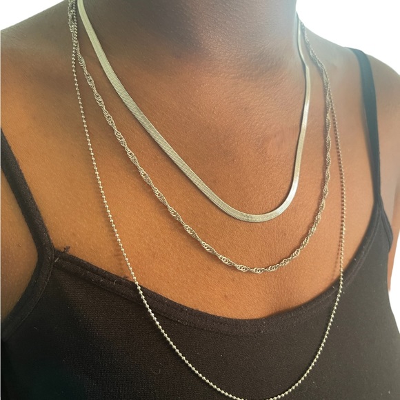 Silver Layered Necklace - Picture 4 of 4